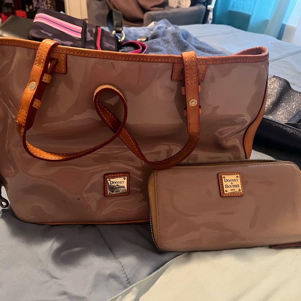 Pink Dooney and Bourke purse and wallet